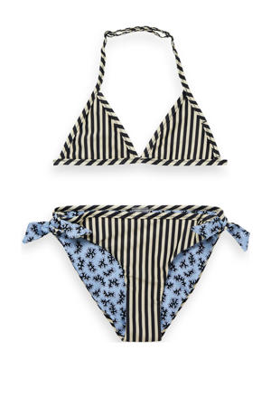 reversible triangel bikini zwart/blauw