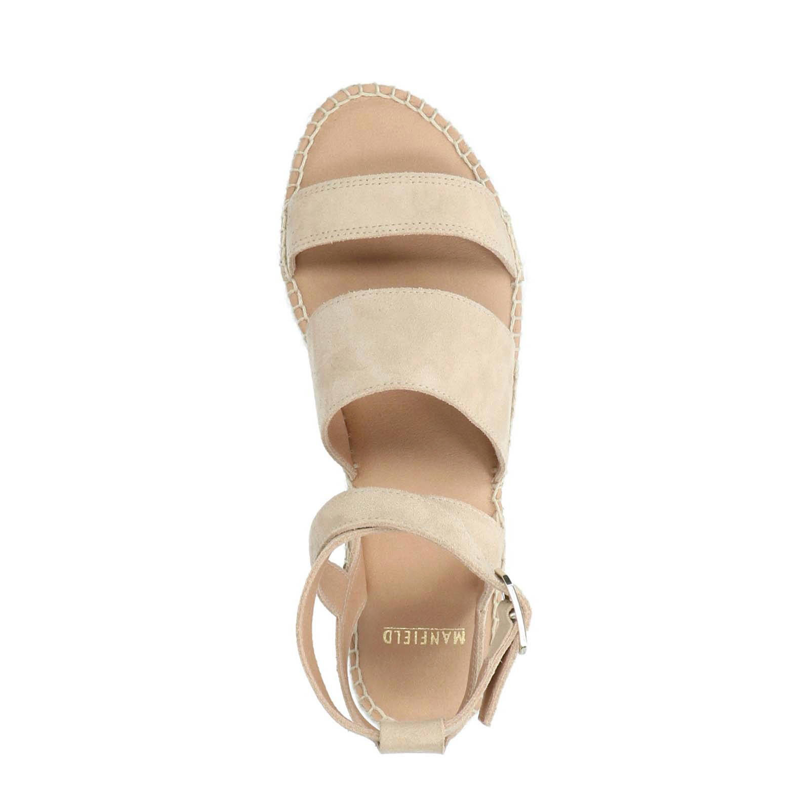Manfield suède plateau sandalen beige | wehkamp