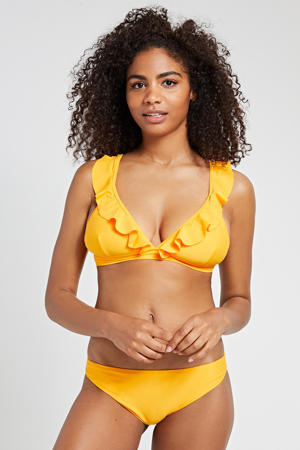 bikini Panama Bobby met ruches geel