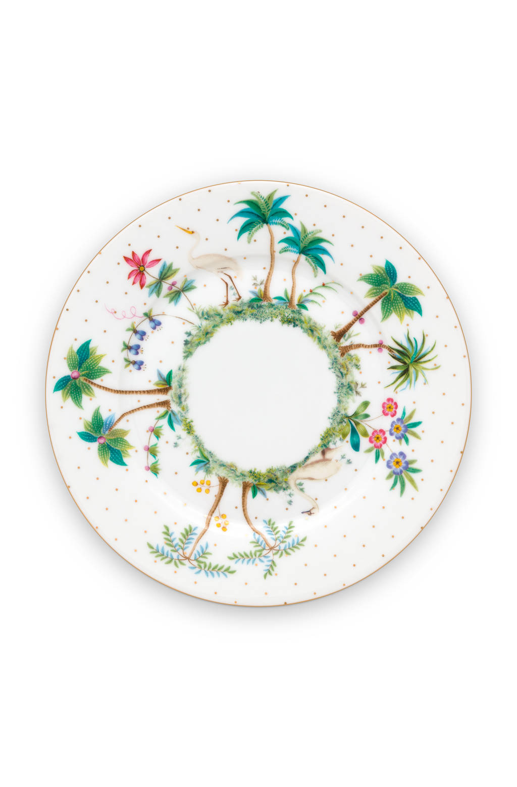 Pip Studio Plate Jolie Dots Gold 17cm, White