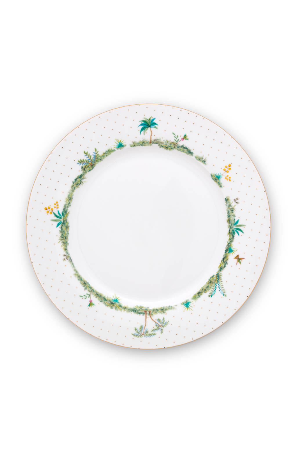 Pip Studio Plate Jolie Dots Gold 26.5cm, White