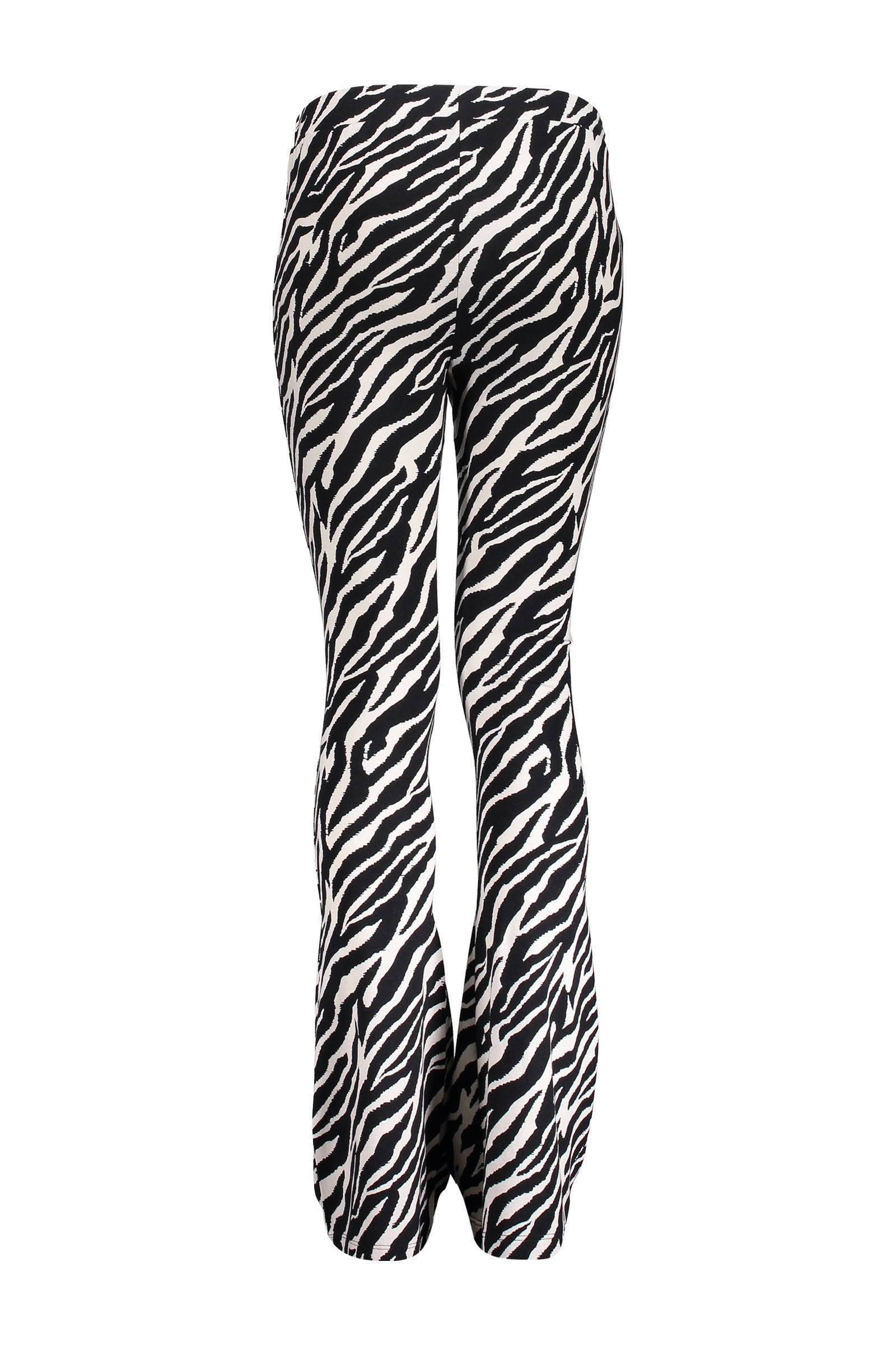 Geisha flared broek met zebraprint zwart/grijs | wehkamp
