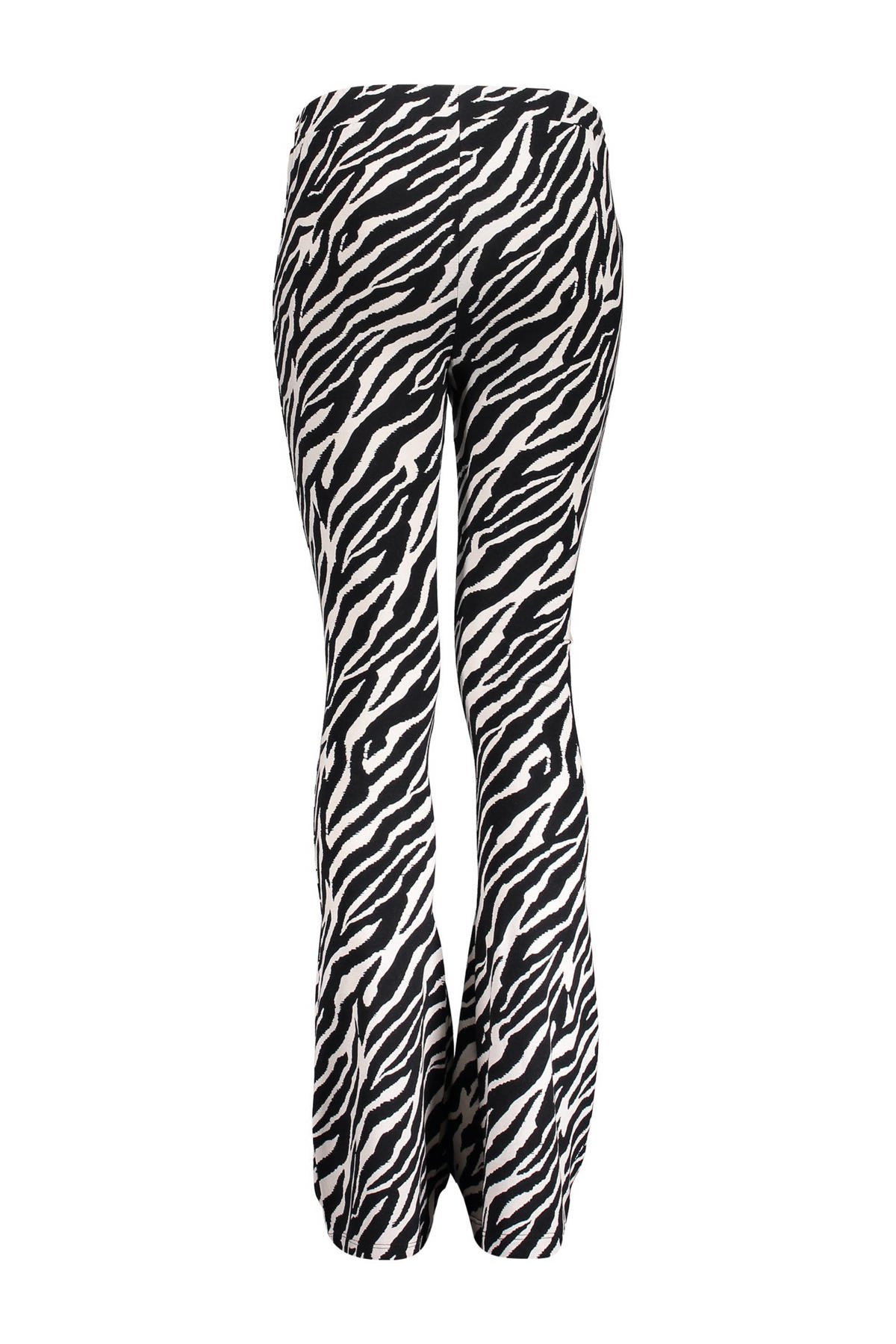 Geisha flared broek met zebraprint | wehkamp