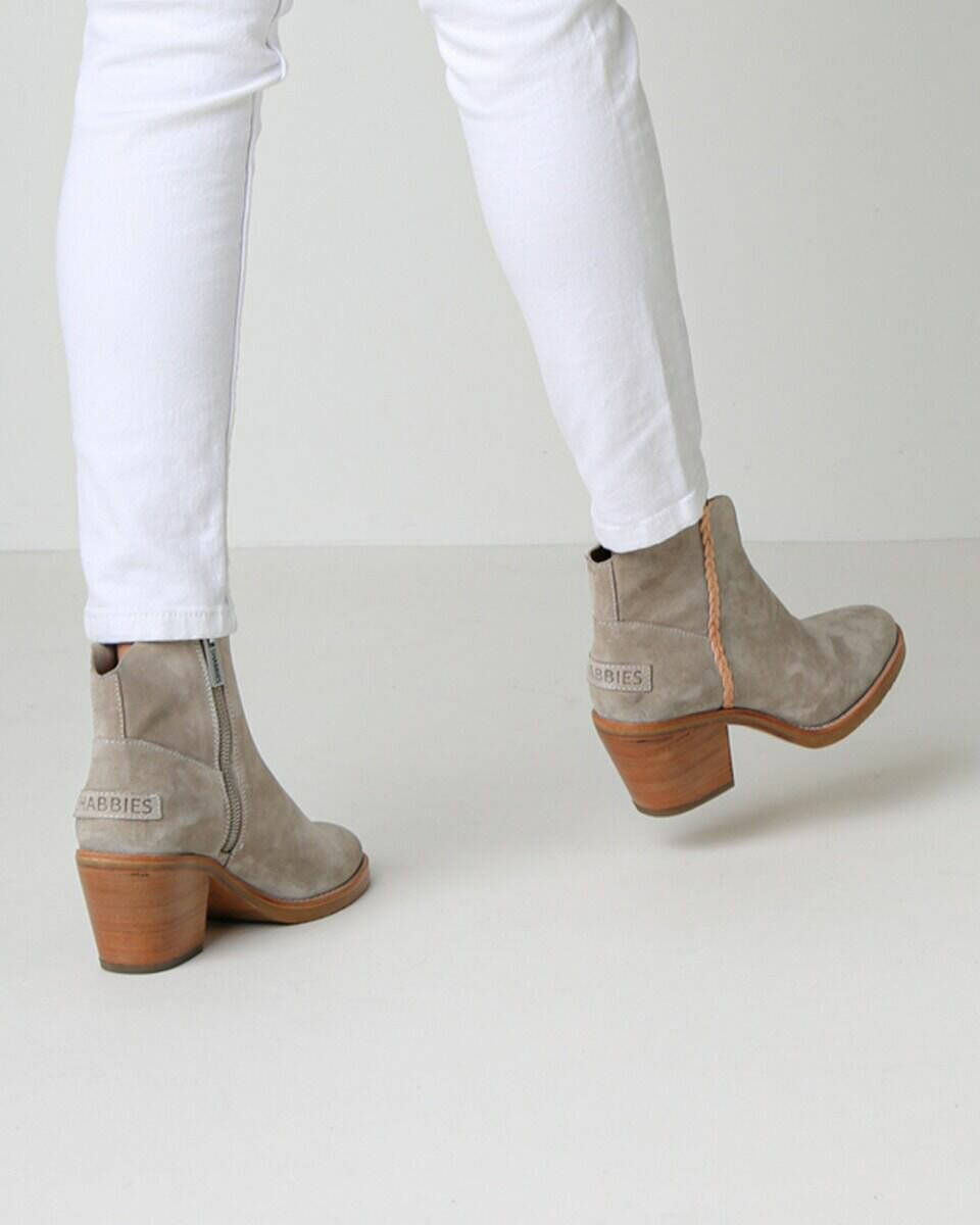 Shabbies Amsterdam suède enkellaarzen lichtgrijs | wehkamp