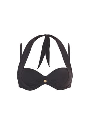 niet-voorgevormde strapless beugel bikinitop zwart