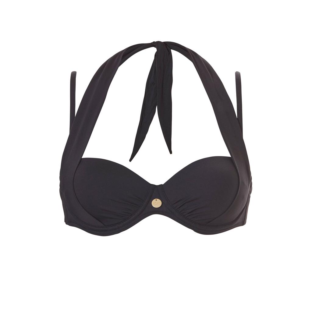TC WOW niet-voorgevormde strapless beugel bikinitop zwart