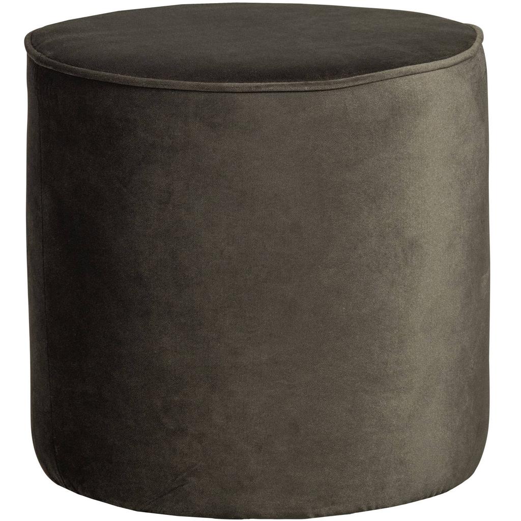 WOOOD WOOOD Sara Poef Hoog 46xØ46 cm - Velvet - Donkerbruin