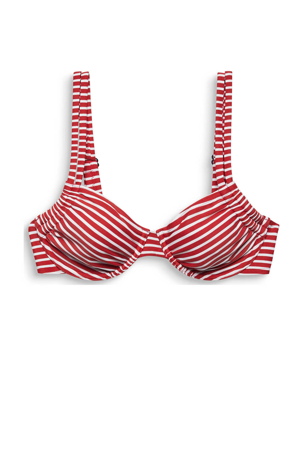 ESPRIT Women Beach gestreepte beugel bikinitop rood/wit