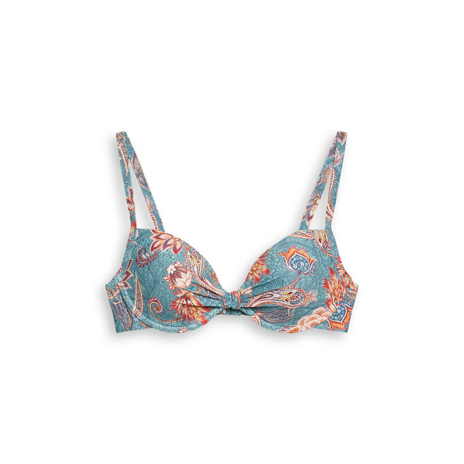 ESPRIT Women Beach voorgevormde beugel bikinitop lichtblauw oranje
