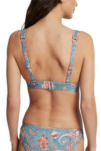 ESPRIT Women Beach bikinitop met all over print lichtblauw/oranje