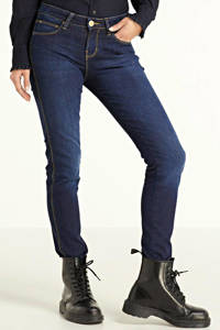 Yellow Blue Denim mid waist super skinny jeans Yuliya dark, Dark