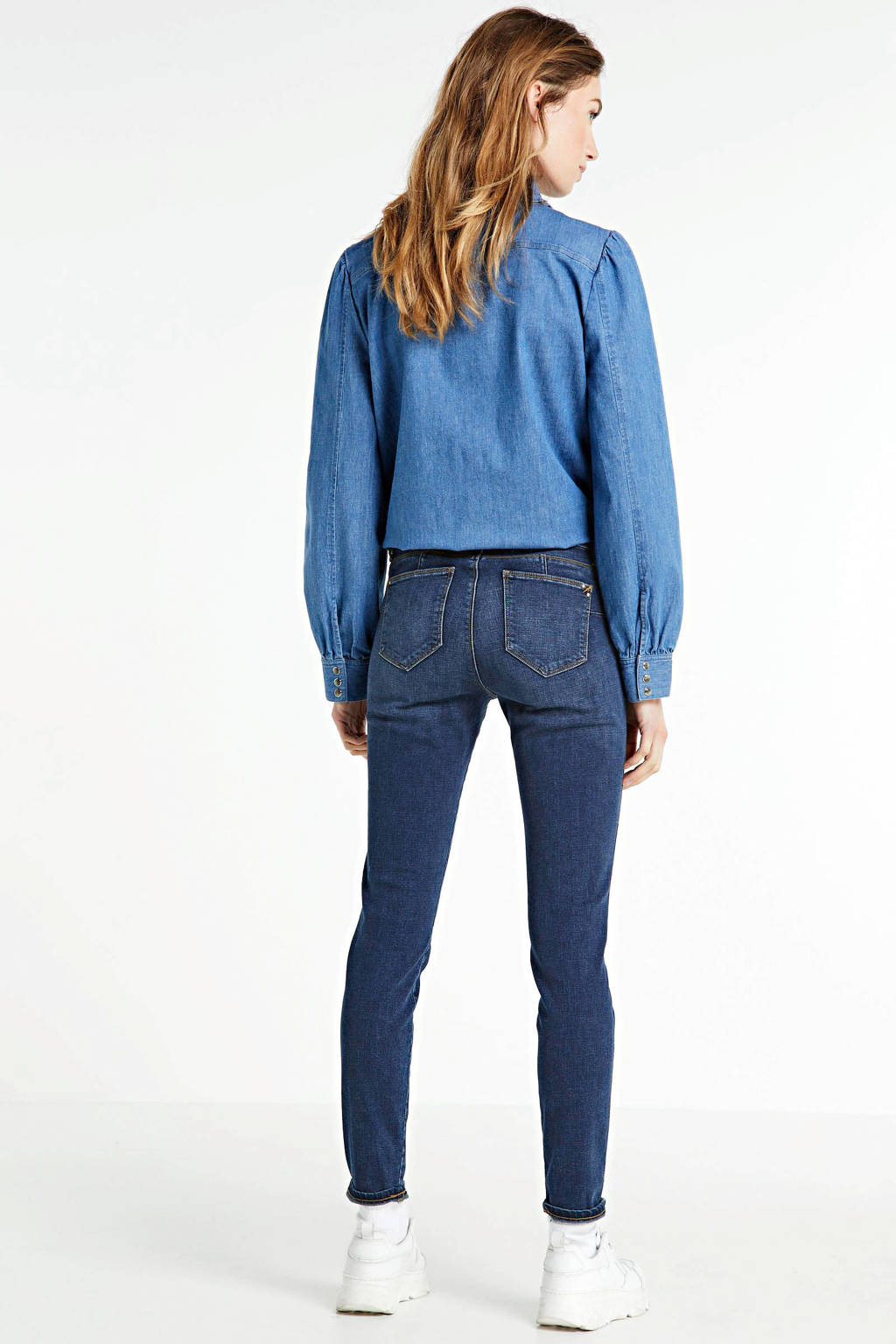 Yellow Blue Denim mid waist super skinny jeans Yuliya medium blue, Medium blue