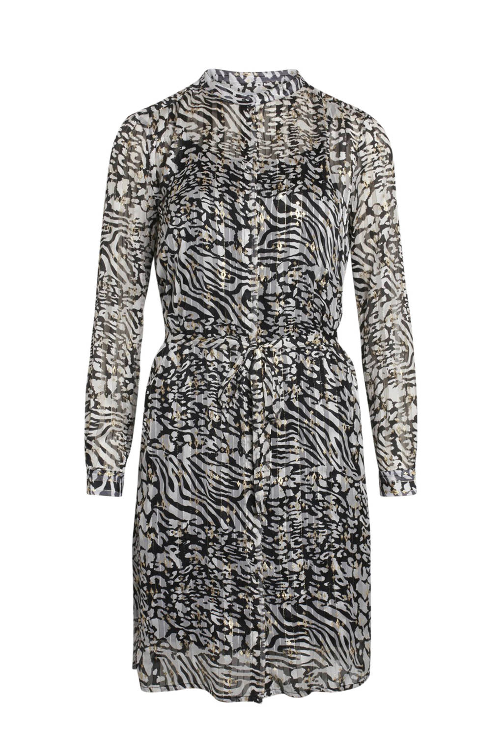 SisterS Point jurk met all over print zwart/wit, Zwart/wit