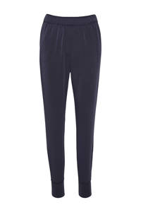 Blauwe dames Denim Hunter slim fit sweatpants van modal met regular waist en elastische tailleband