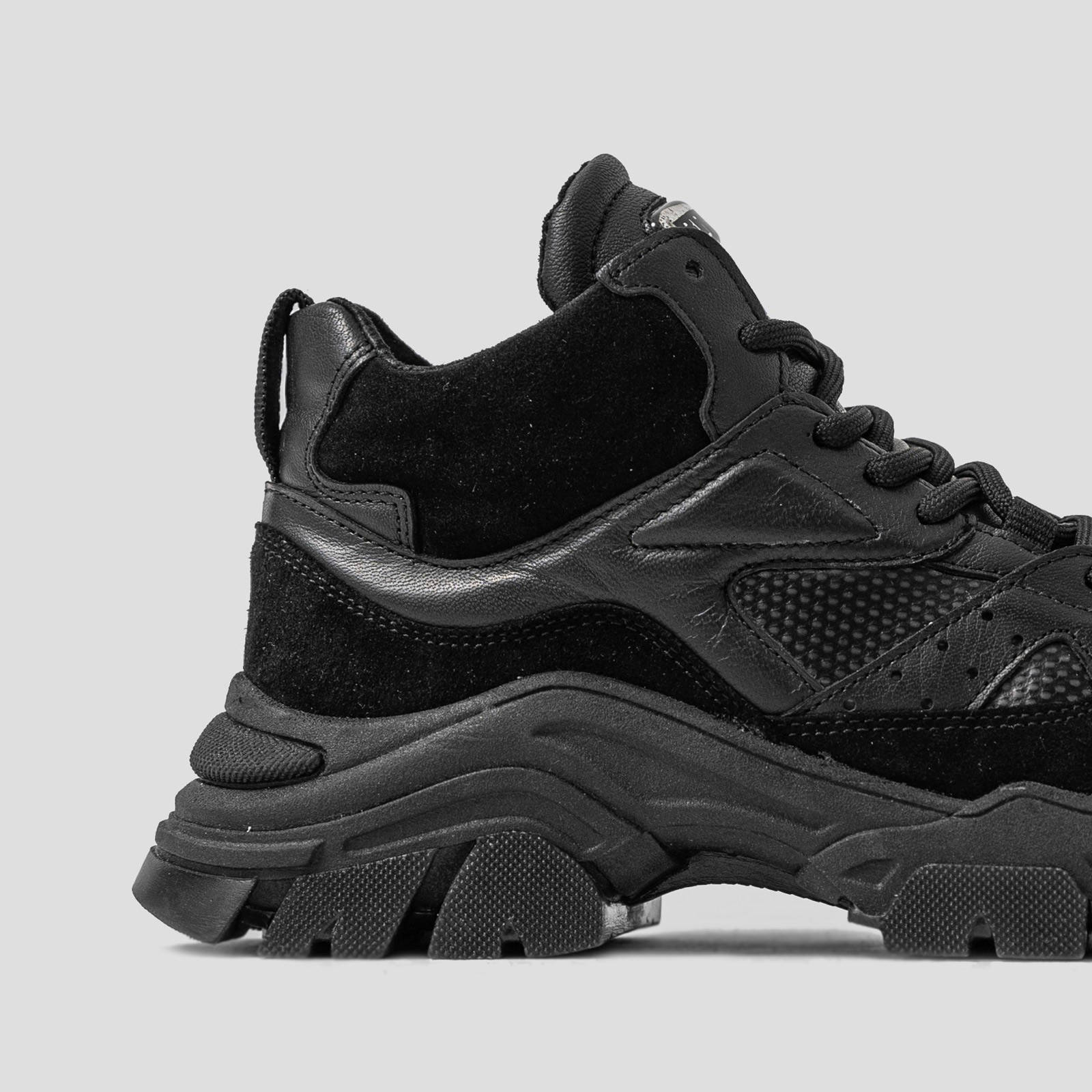 Bronx Tayke-Over High leren chunky sneakers zwart | wehkamp