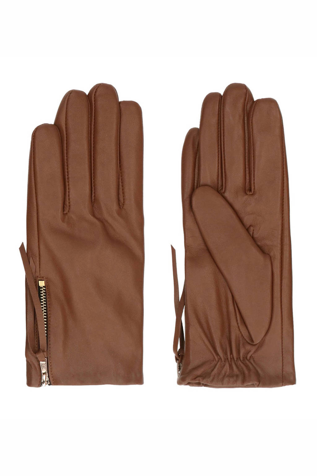 Sacha leren handschoenen cognac, Cognac
