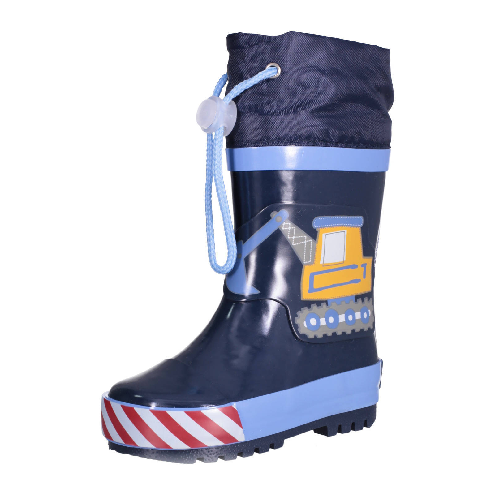 Playshoes Construction regenlaarzen met print donkerblauw Playshoes Construction regenlaarzen met print donkerblauw