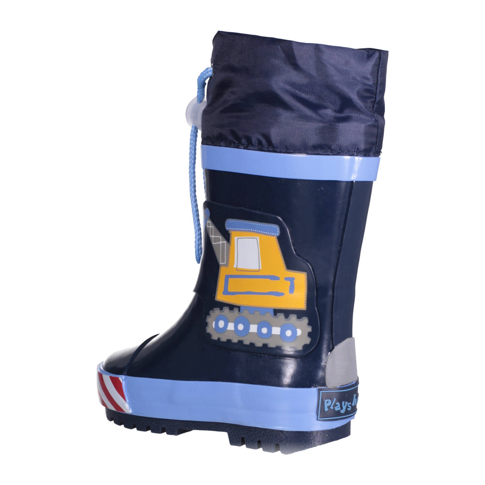 Playshoes Construction regenlaarzen met print donkerblauw Playshoes Construction regenlaarzen met print donkerblauw