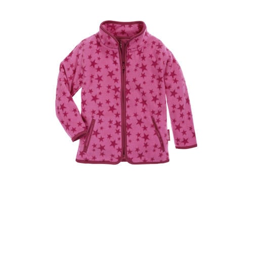 Playshoes fleece vest Stars met sterren roze/fuchsia afbeelding