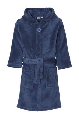 fleece badjas donkerblauw