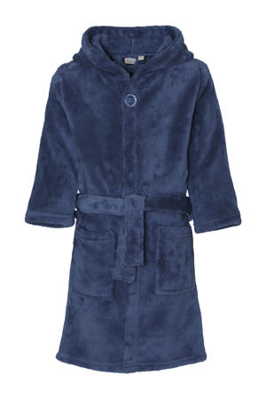 fleece badjas donkerblauw
