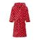 Playshoes fleece badjas Dots met stip dessin rood/wit