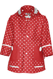 thumbnail: Rood en witte meisjes Playshoes regenjas Dots van polyester met stippenprint, lange mouwen, capuchon en drukknoopsluiting