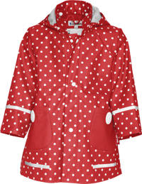 Rood en witte meisjes Playshoes regenjas Dots van polyester met stippenprint, lange mouwen, capuchon en drukknoopsluiting