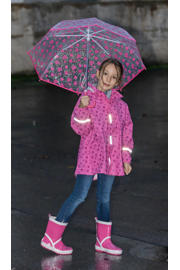 thumbnail: Playshoes regenjas Sweethearts met all over print roze/donkerroze