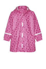 thumbnail: Roze meisjes Playshoes regenjas Sweethearts donkerroze van polyester met lange mouwen, capuchon en rits- en drukknoopsluiting