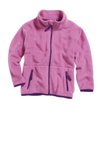 Roze en blauwe meisjes Playshoes fleece vest met lange mouwen, opstaande kraag en ritssluiting