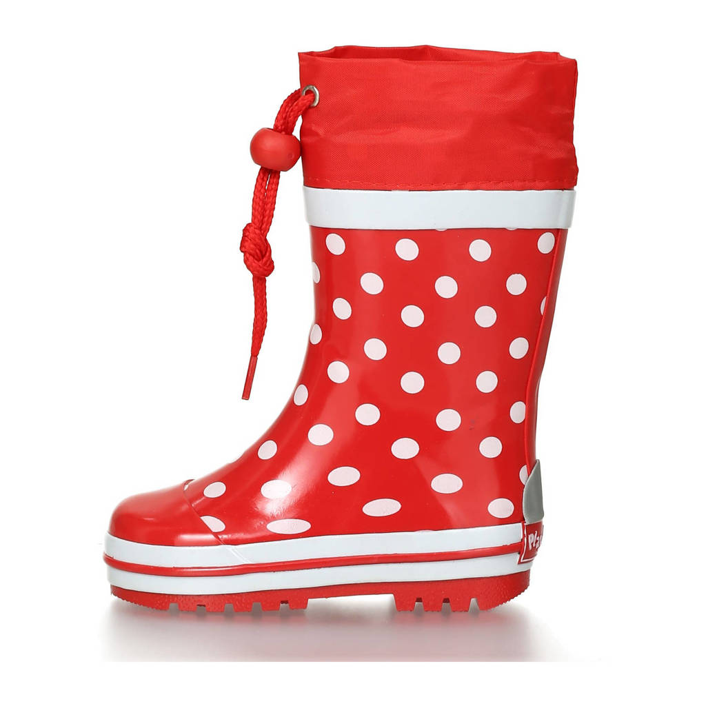 Playshoes Dots  regenlaarzen met stippen rood/wit, Rood/wit