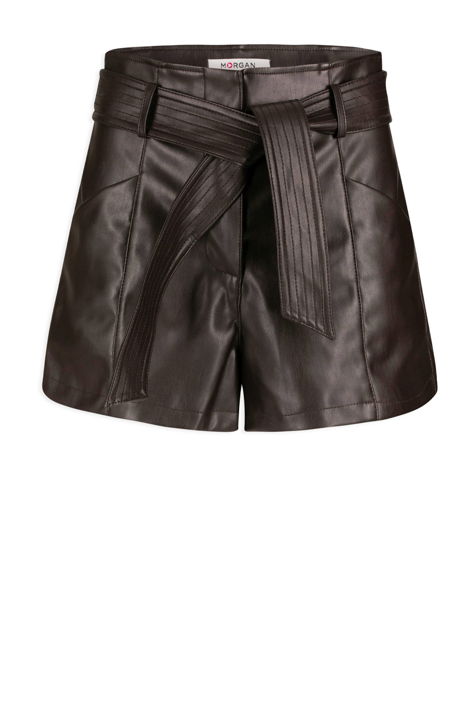 Trendy bruine shorts leatherlook - Scarfz - De grootste collectie sjaals  online!