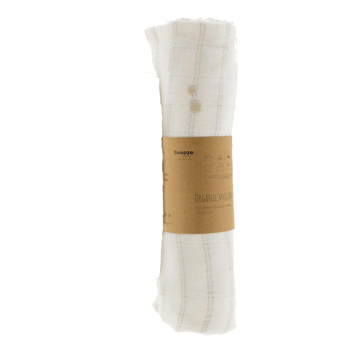 Snoozebaby swaddle 120x120 cm Stone Beige wehkamp
