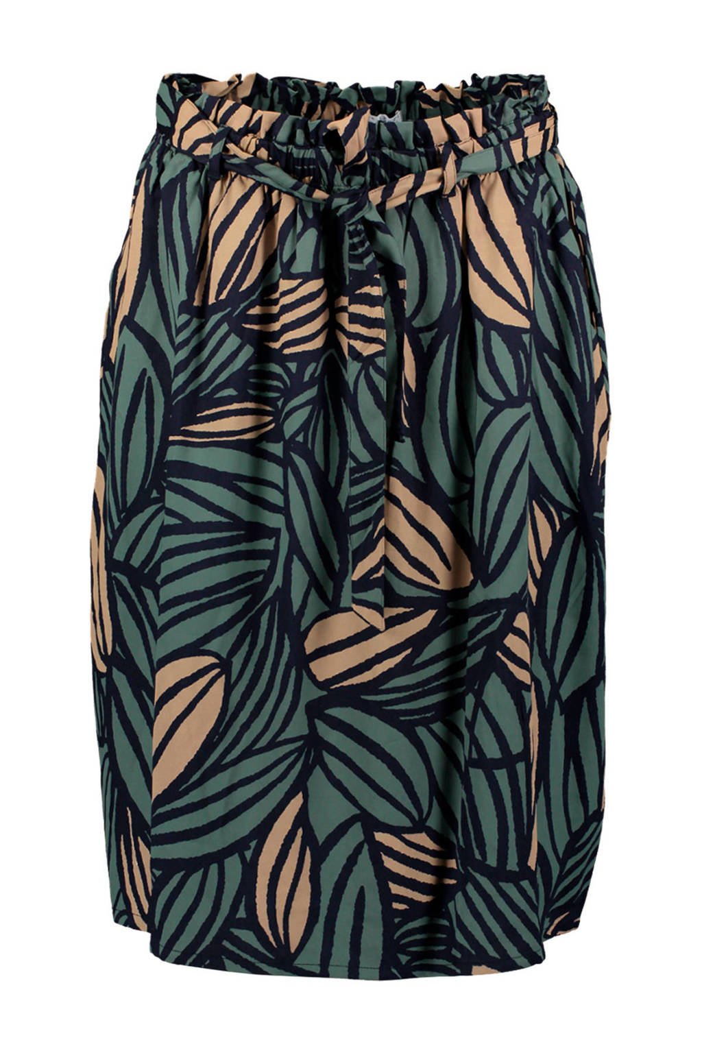 Re-Draft rok met all over print donkergroen/beige/donkerblauw, Donkergroen/beige/donkerblauw
