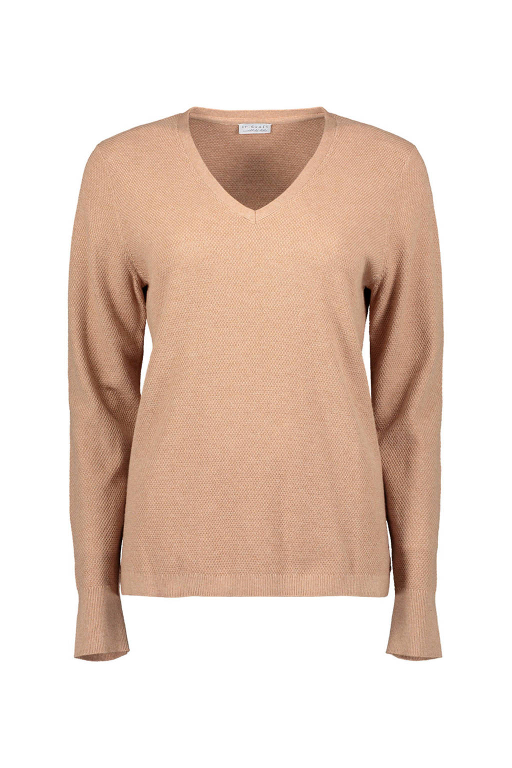Re-Draft trui met textuur beige, Beige