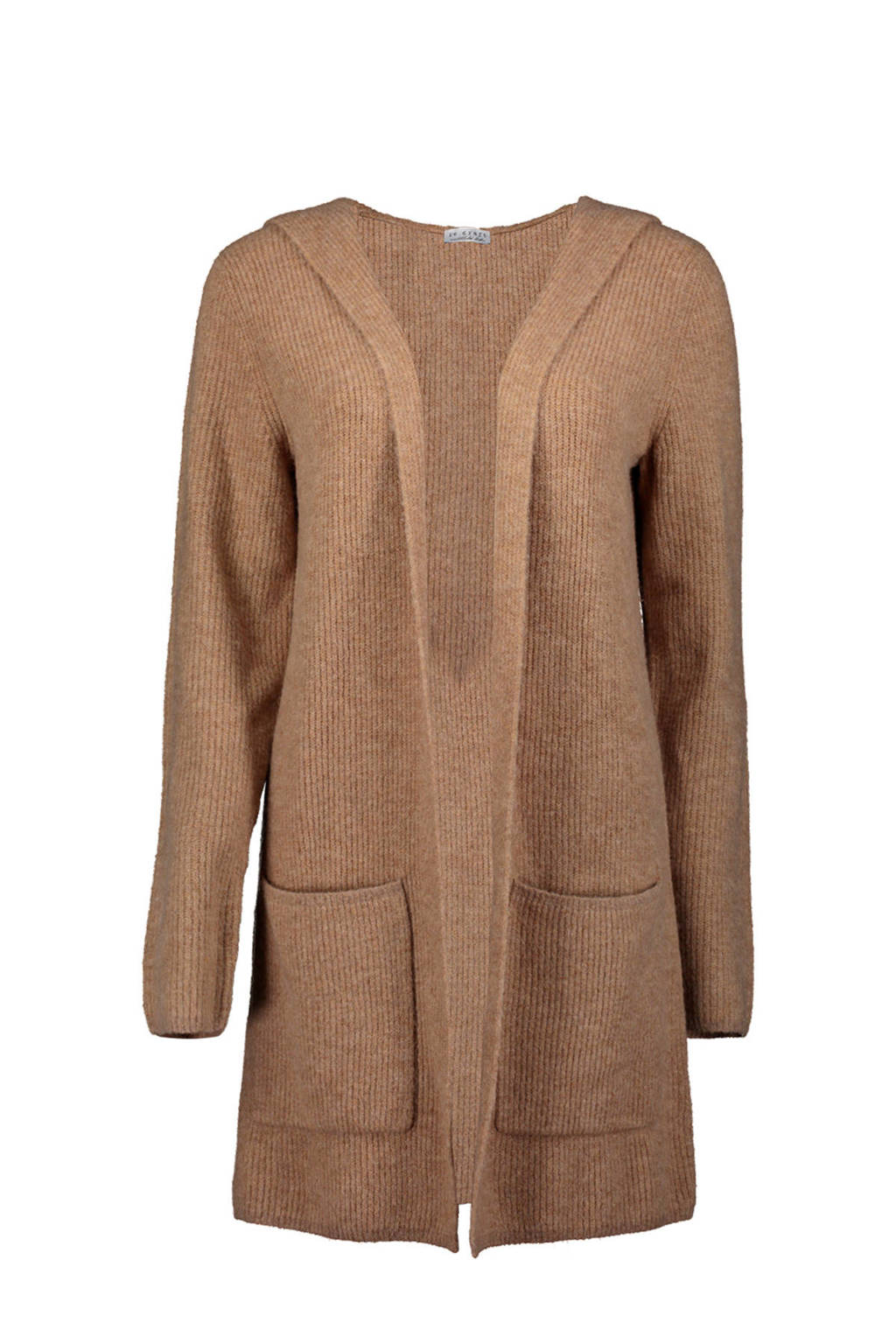 Re-Draft ribgebreid vest camel, Camel