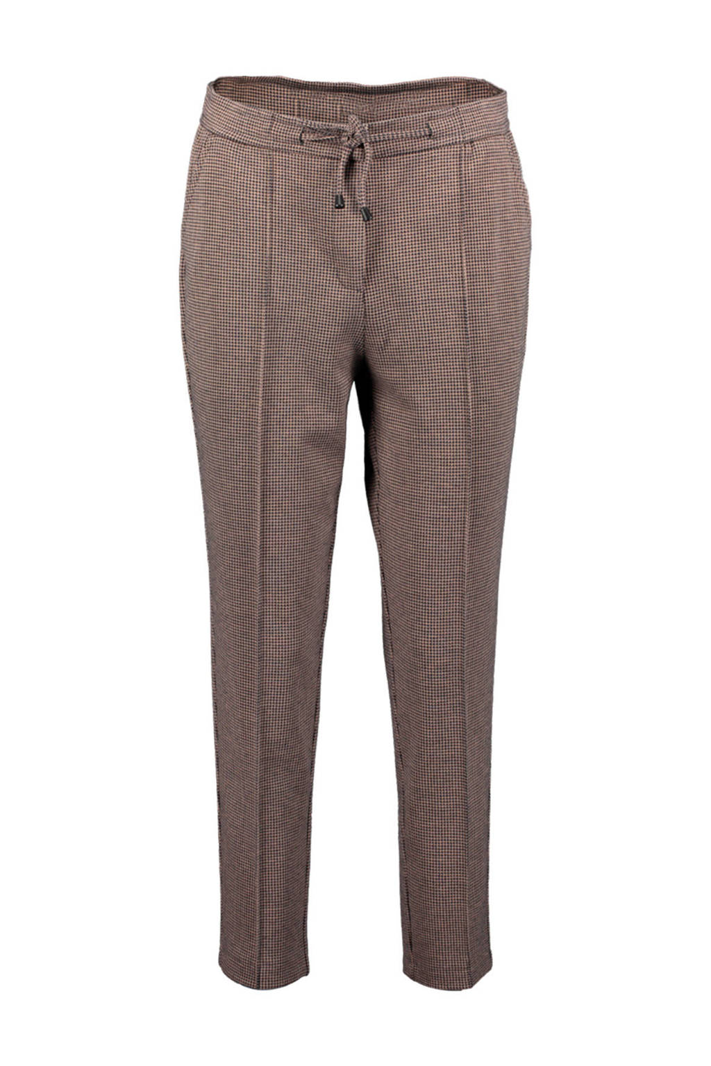 Re-Draft geruite slim fit broek bruin/zwart, Bruin/zwart