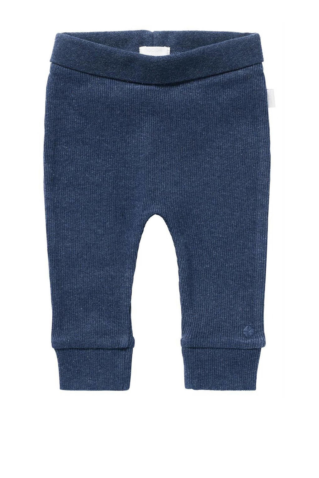 Donkerblauwe Noppies baby broek Naura van katoen met regular fit, regular waist, elastische tailleband en effen