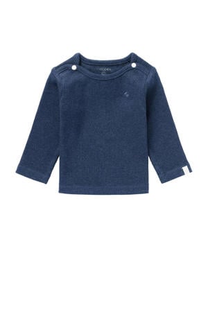 baby ribgebreide longsleeve Natal met katoen donkerblauw