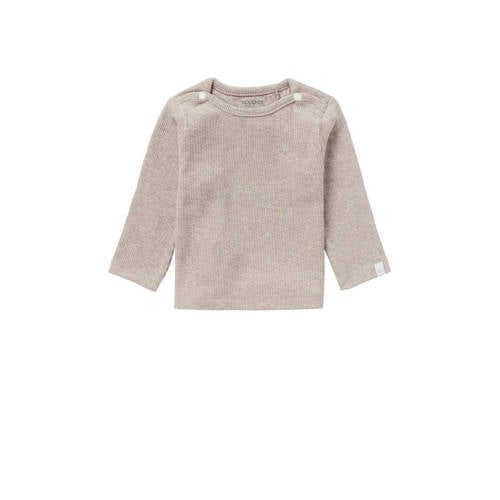 Noppies baby baby gemÃªleerde ribgebreide longsleeve Natal met katoen taupe melange afbeelding