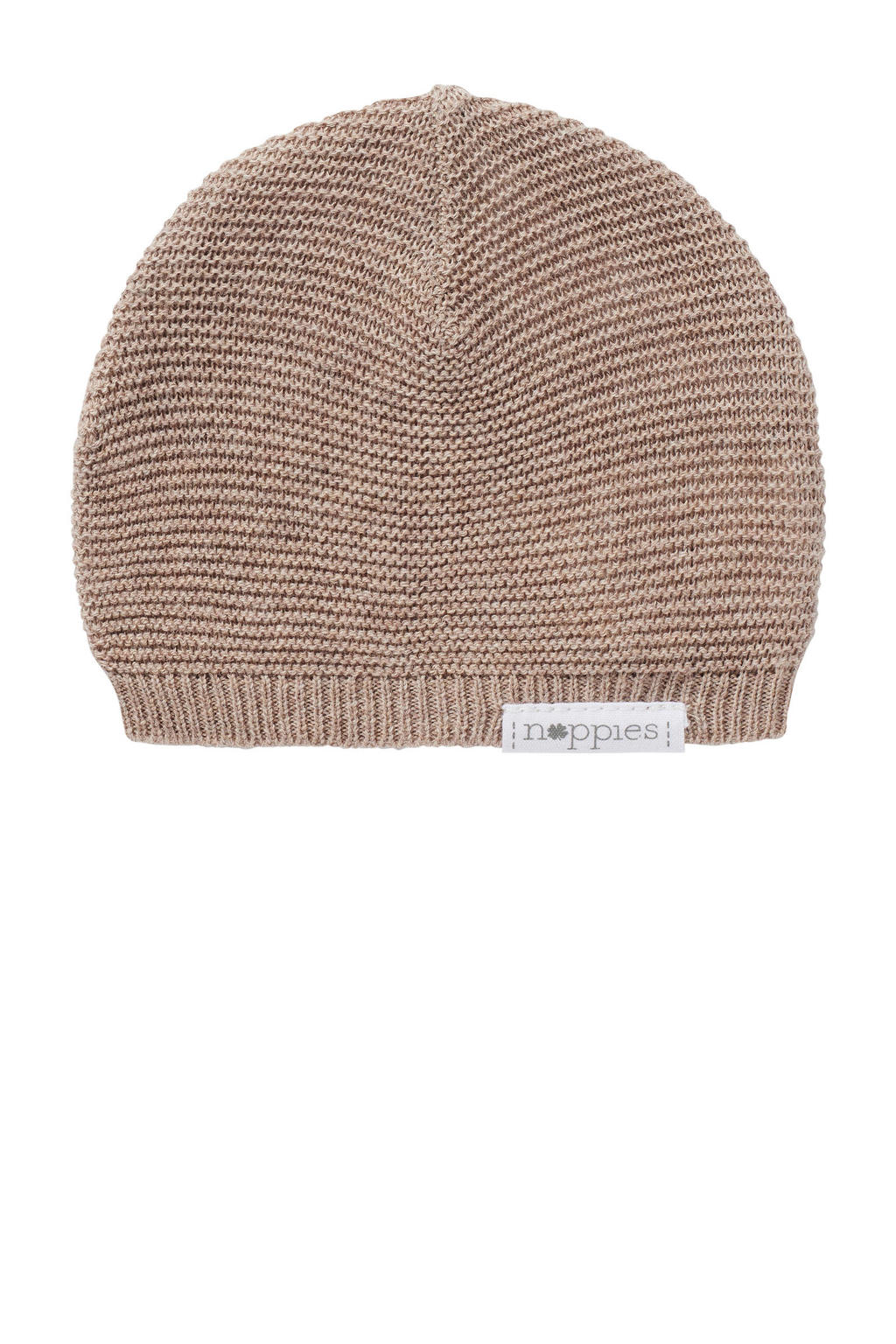 Taupe jongens en meisjes Noppies baby newborn muts Rosita melange van katoen met effen