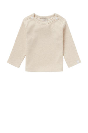 baby gemêleerde ribgebreide longsleeve Natal met katoen beige melange