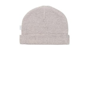 rib gebreide newborn muts Nevel taupe melange