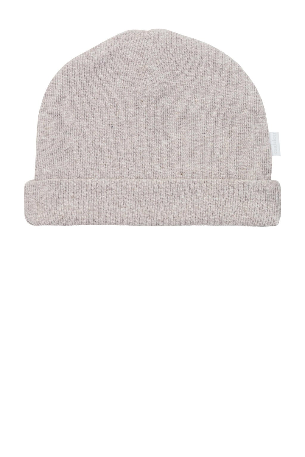 Taupe jongens en meisjes Noppies baby rib gebreide newborn muts Nevel melange van katoen met effen