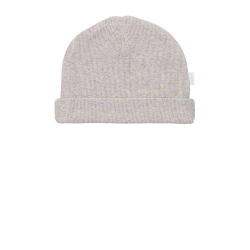 Noppies baby rib gebreide newborn muts Nevel taupe melange afbeelding