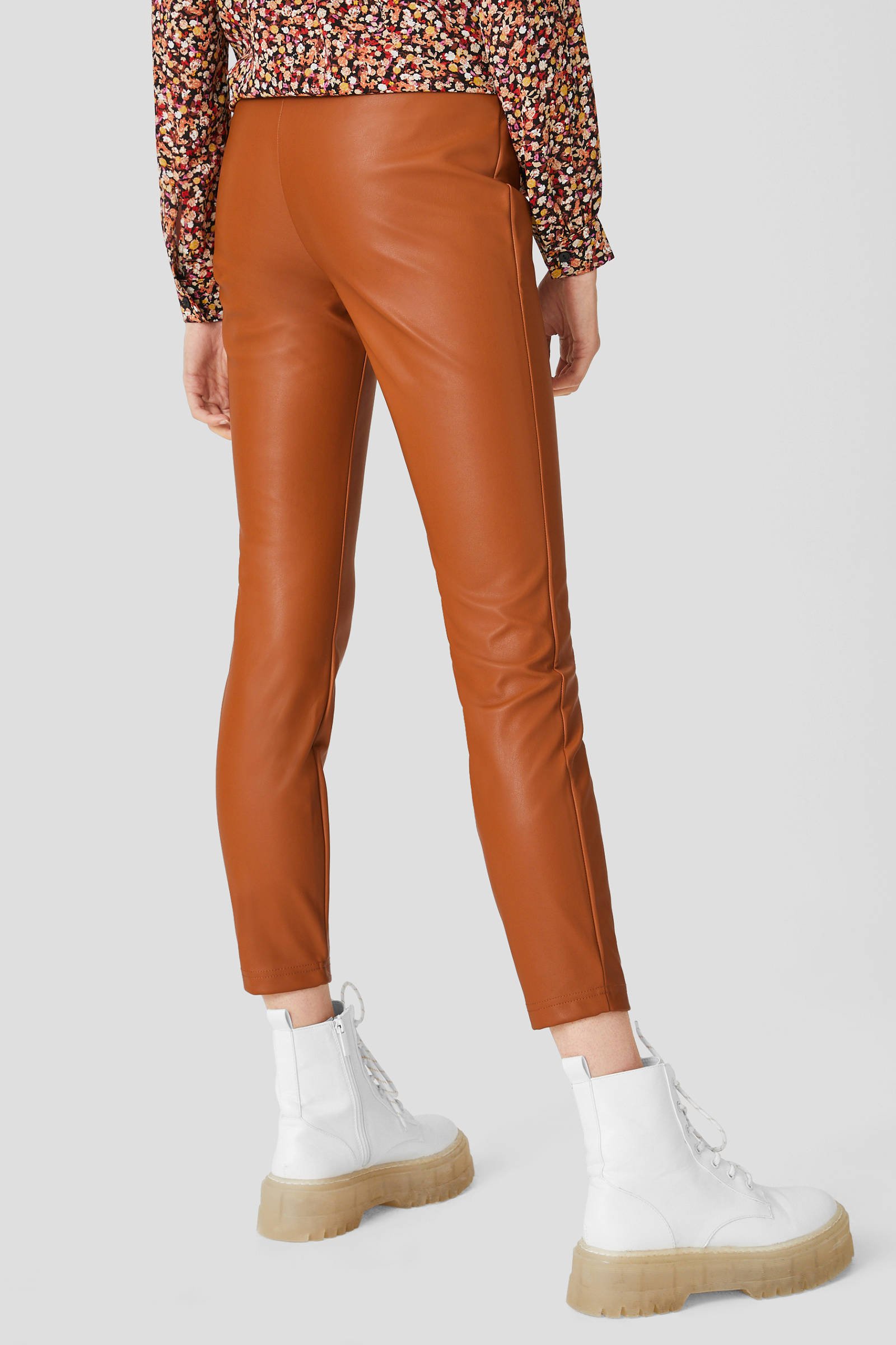 C\u0026A Clockhouse coated skinny broek cognac | wehkamp