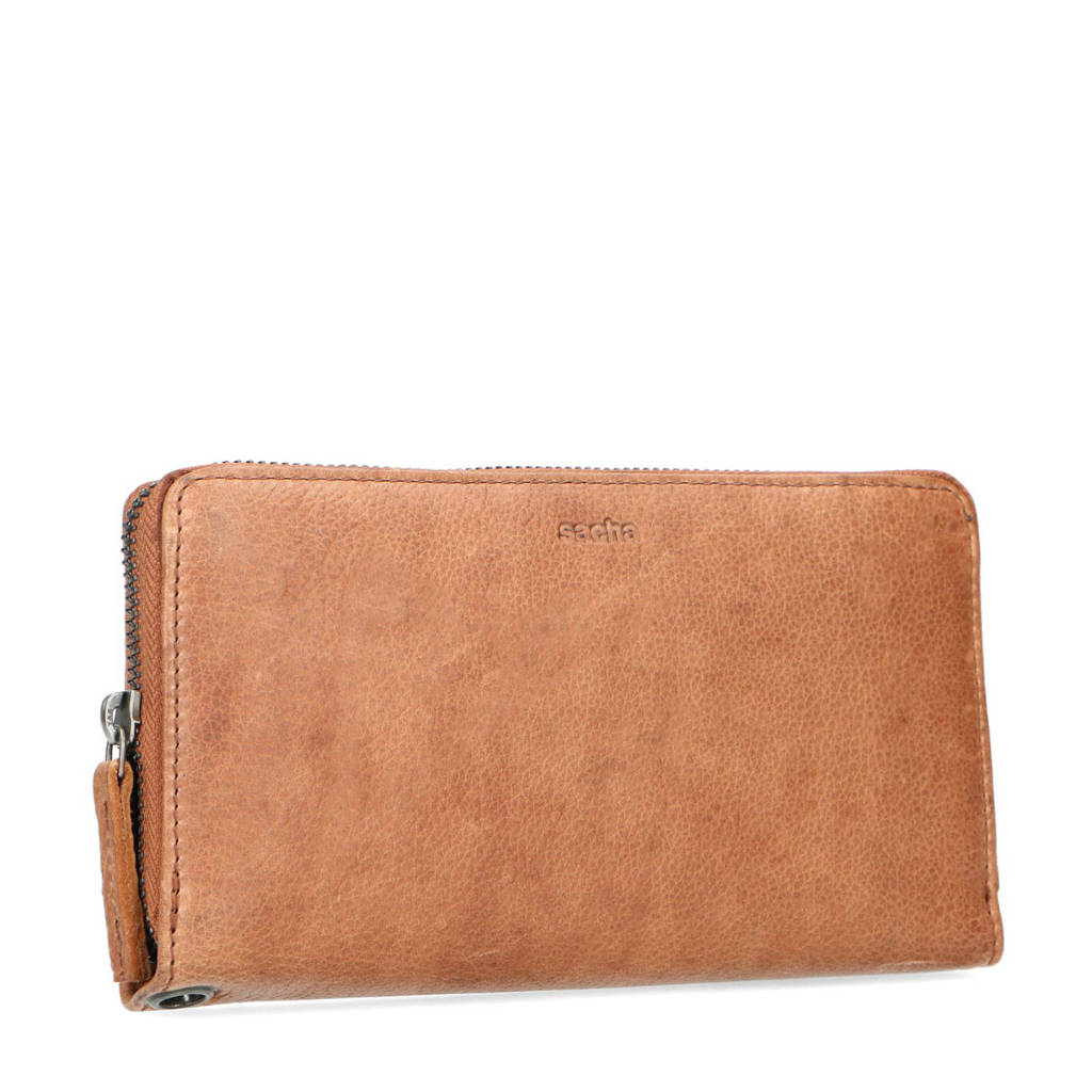 Sacha leren portemonnee cognac, Cognac