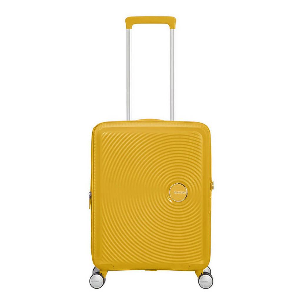 American Tourister trolley Soundbox Spinner 55 cm. Expandable geel