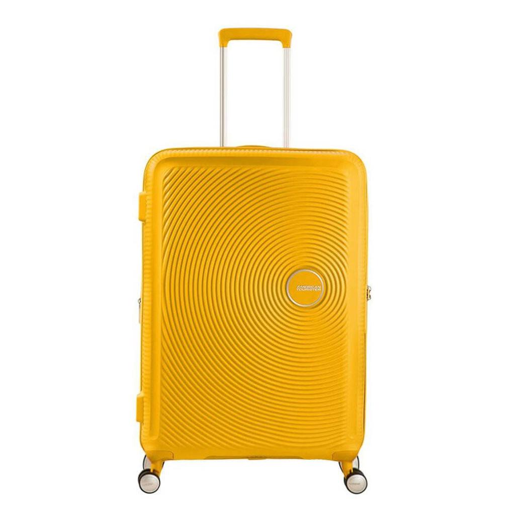 American Tourister trolley Soundbox Spinner 67 cm. Expandable geel